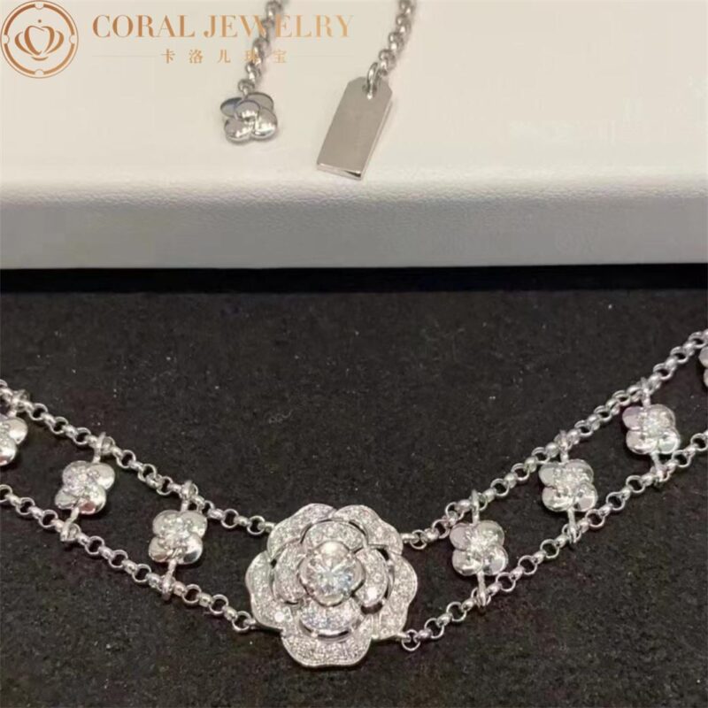 Chanel Bouton de J12063 Camélia Necklace 18k White Gold Diamonds 2