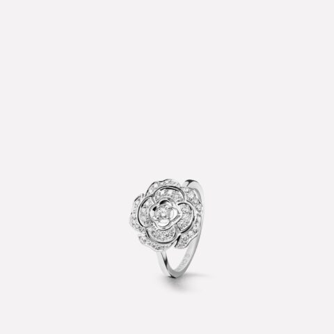Chanel Bouton de Camélia J11188 Ring 18k White Gold Diamonds J11188 1