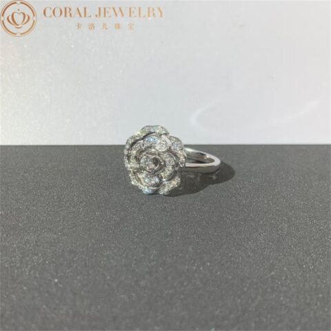 Chanel Bouton de Camélia J11188 Ring 18k White Gold Diamonds J11188 7
