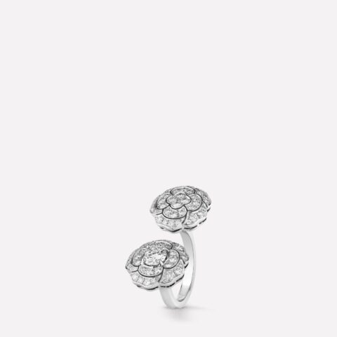 Chanel Bouton de Camélia J11810 Ring 18k White Gold Diamonds 1