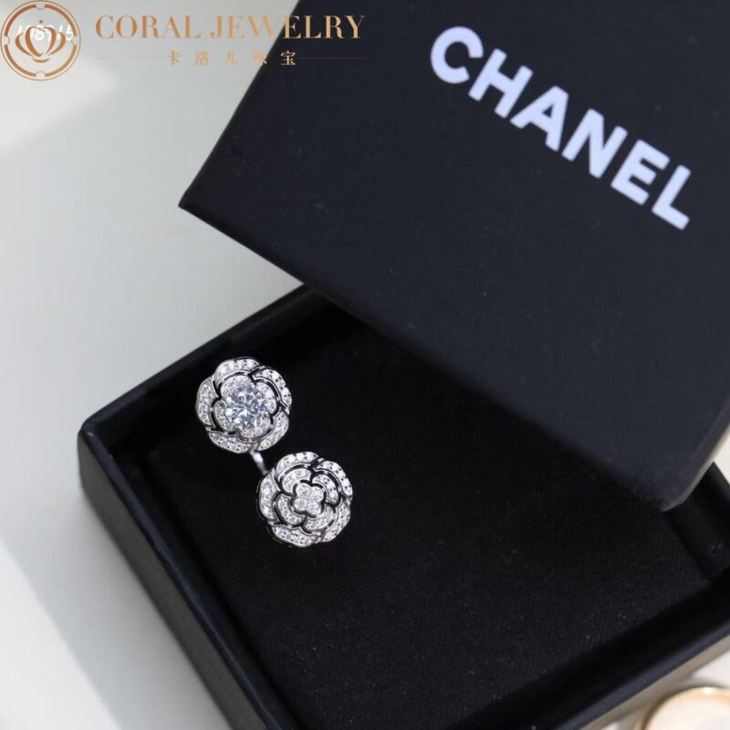 Chanel Bouton de Camélia J11810 Ring 18k White Gold Diamonds 3