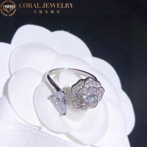 Chanel Camélia Précieux Ring J11334 18k White Gold Diamonds 6