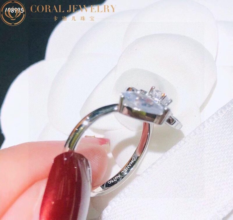 Chanel Camélia Précieux Ring J11334 18k White Gold Diamonds 5