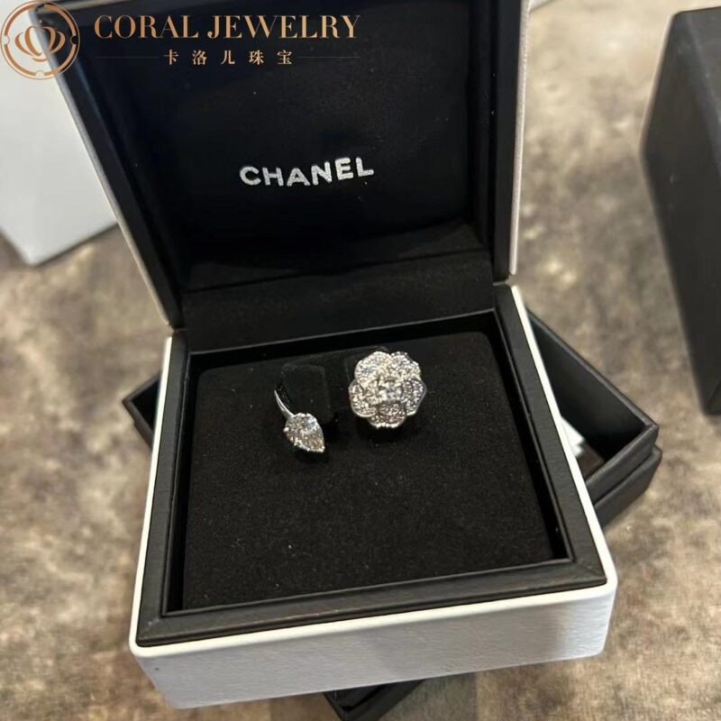 Chanel Camélia Précieux Ring J11334 18k White Gold Diamonds 3