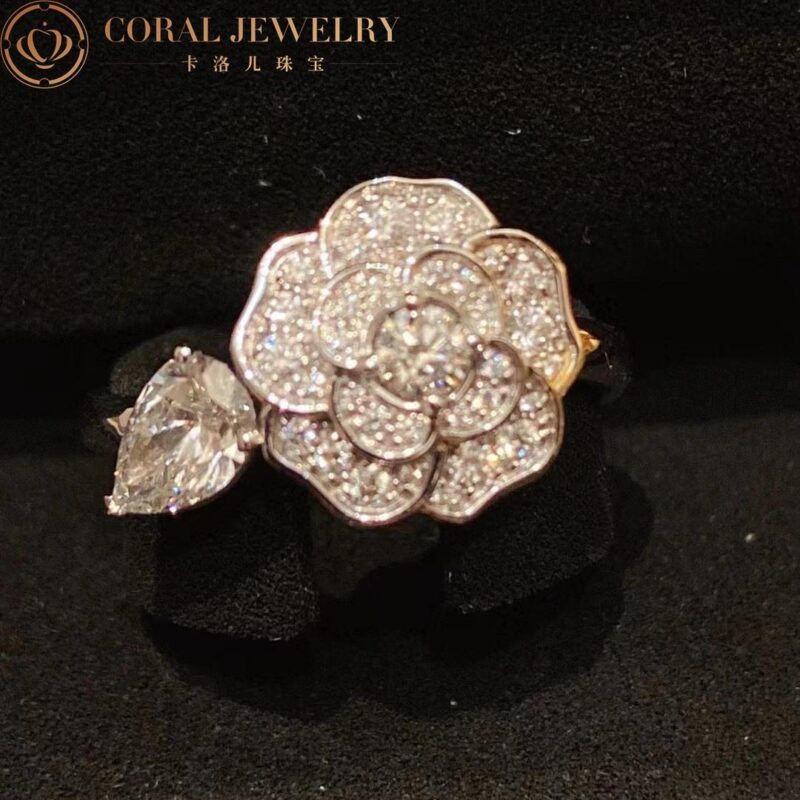 Chanel Camélia Précieux J11361 Ring 18k White Gold Diamonds 3