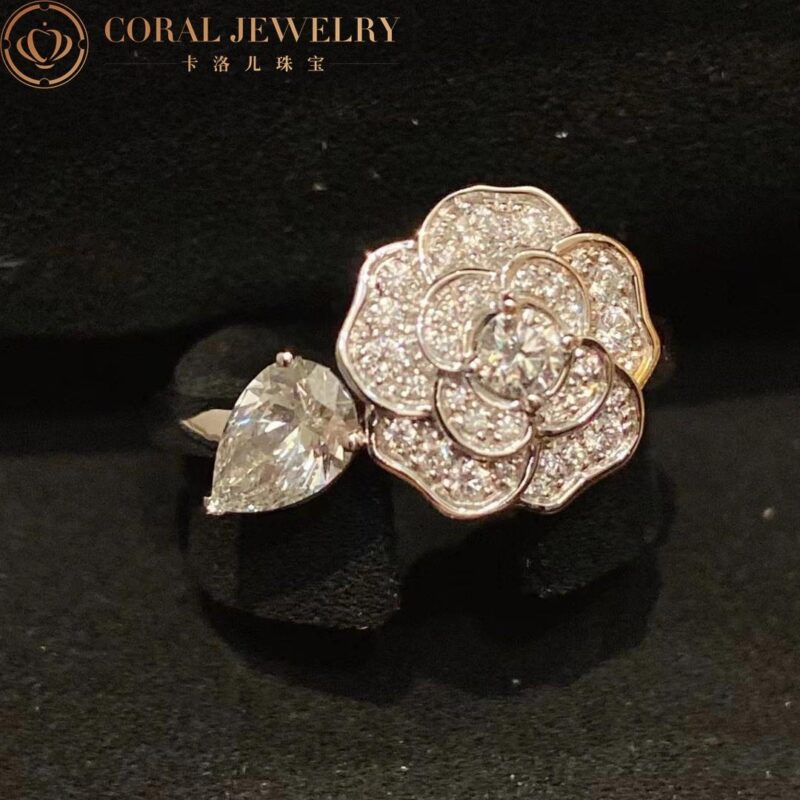 Chanel Camélia Précieux J11361 Ring 18k White Gold Diamonds 2
