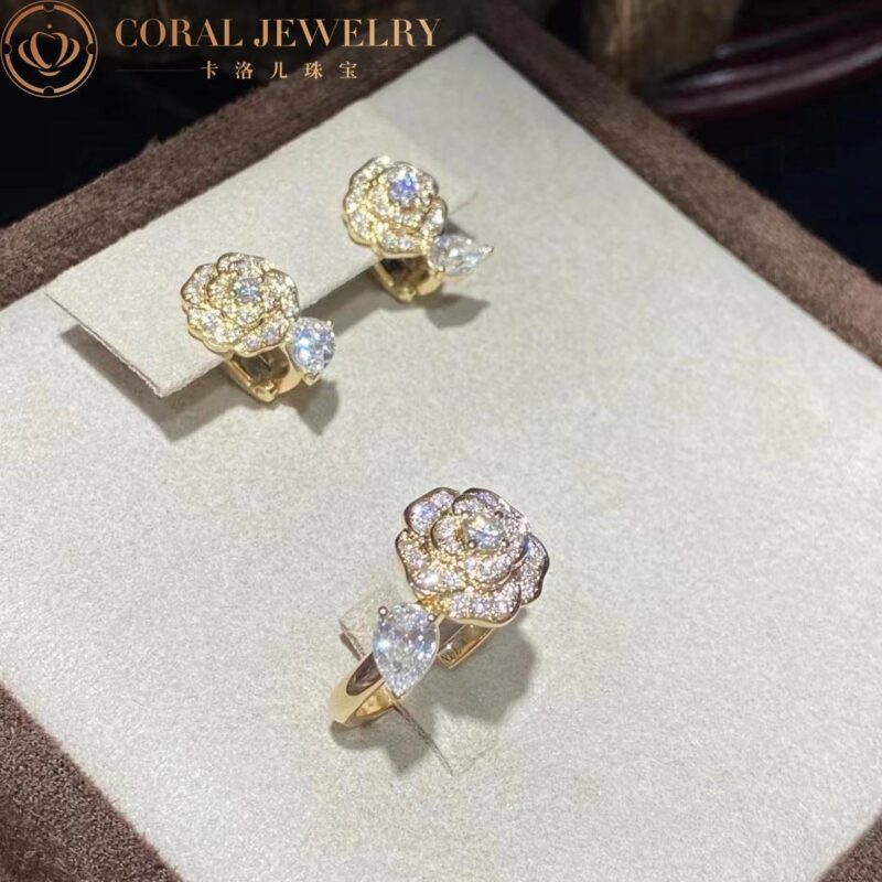 Chanel Camélia Précieux J11361 Ring 18k Yellow Gold Diamonds 2