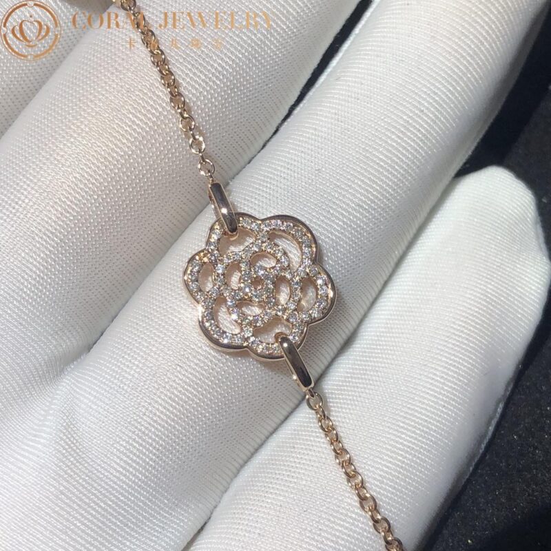 Chanel Camélias Ajourés J10578-RG Bracelet 18k Rose Gold Diamond 2