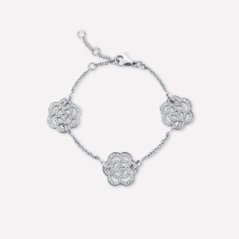 Chanel Camélias Ajourés J10578 Bracelet 18k White Gold Diamond 1