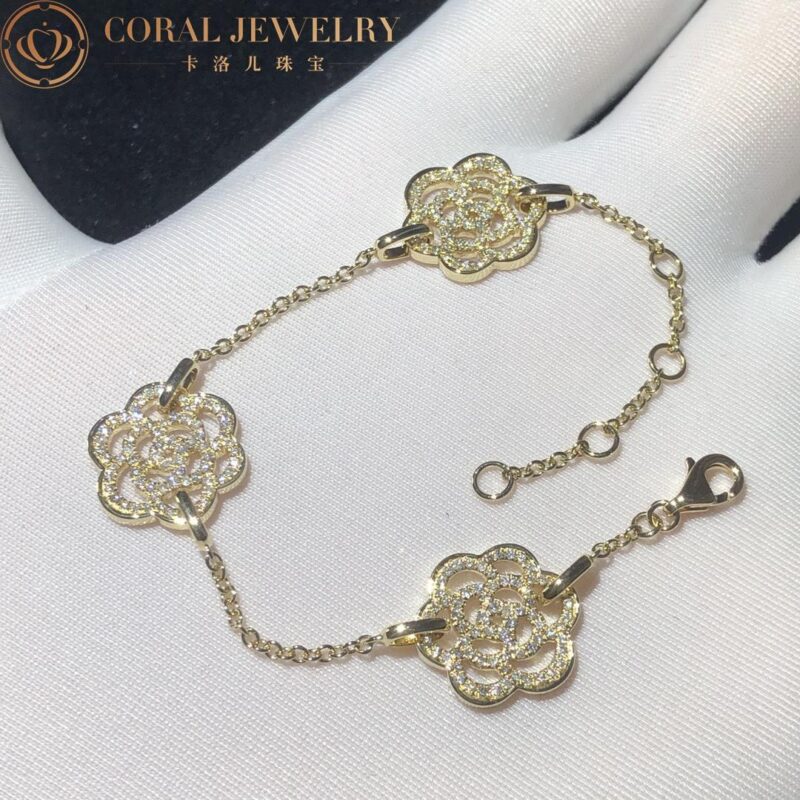 Chanel Camélias Ajourés J10578-YG Bracelet 18k Yellow Gold Diamond 7