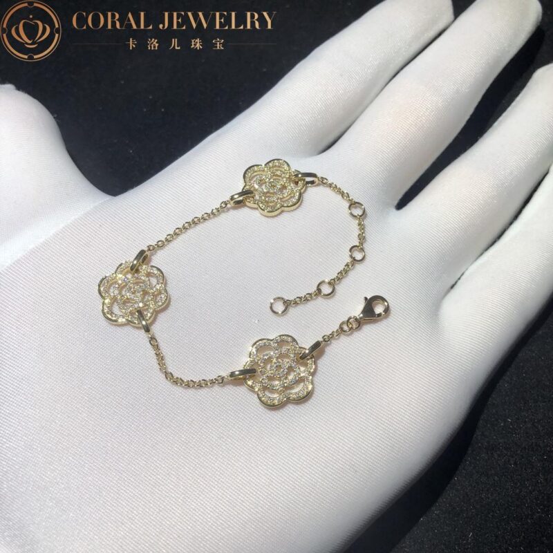 Chanel Camélias Ajourés J10578-YG Bracelet 18k Yellow Gold Diamond 6