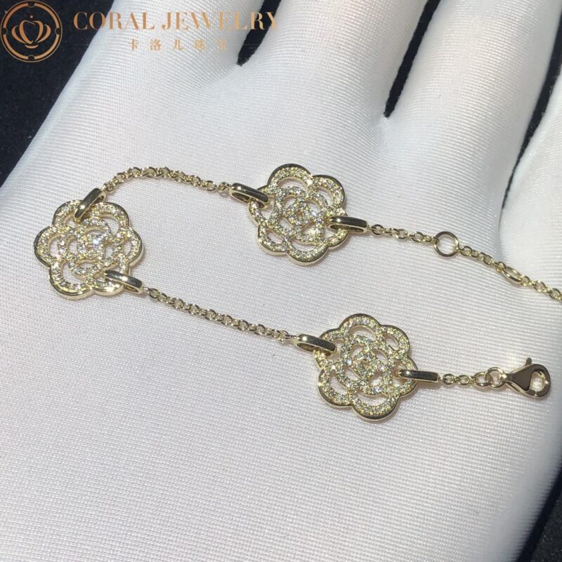 Chanel Camélias Ajourés J10578-YG Bracelet 18k Yellow Gold Diamond 5