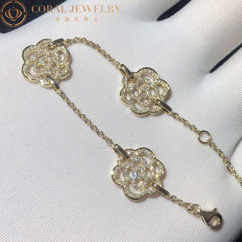 Chanel Camélias Ajourés J10578-YG Bracelet 18k Yellow Gold Diamond 4