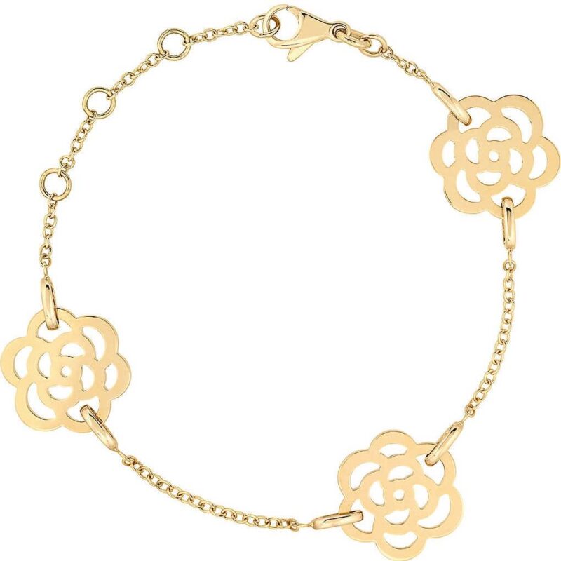 Chanel Camélias Ajourés J10577 Bracelet 18k Yellow Gold 1