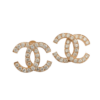 Chanel CC Logo Earrings Medium Version 18k Rose Gold Diamonds Earrings 1