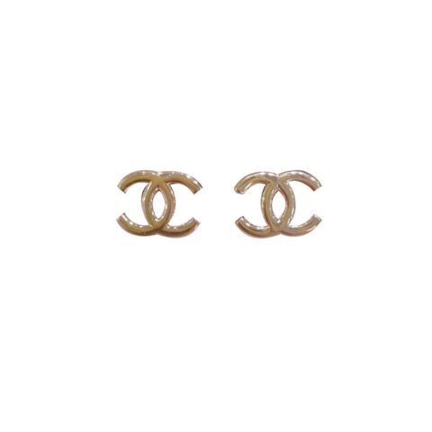 Chanel CC Logo Earrings Small Version 18k Rose Gold Earrings 1