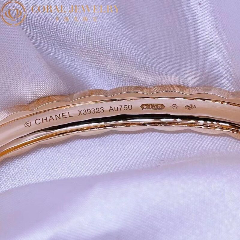 Chanel Coco Crush J11763 Bracelet Quilted Motif 18k Beige Gold Diamonds 3