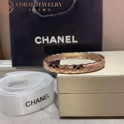 Chanel Coco Crush J11333 Bracelet Quilted Motif 18k Beige Gold 13