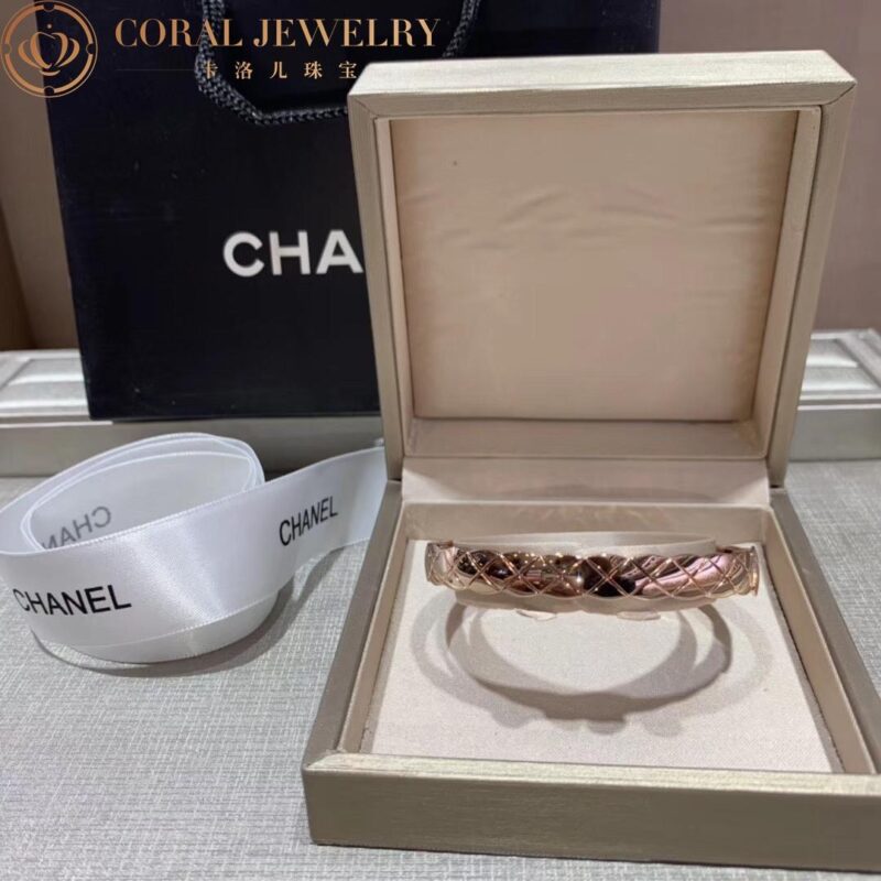 Chanel Coco Crush J11333 Bracelet Quilted Motif 18k Beige Gold 11