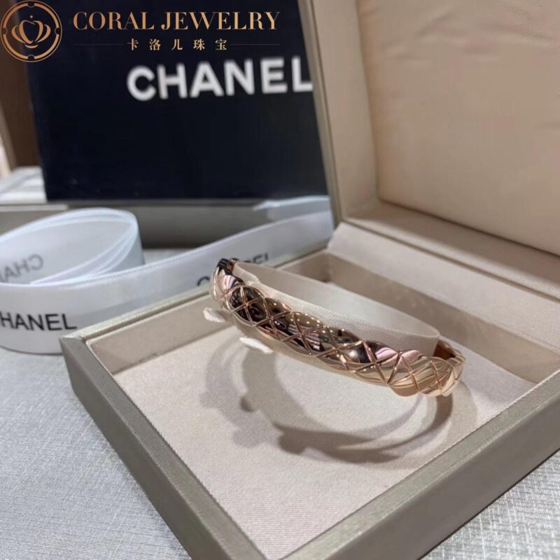 Chanel Coco Crush J11333 Bracelet Quilted Motif 18k Beige Gold 9