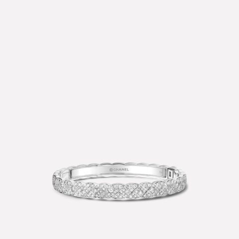 Chanel Coco Crush J11903 Bracelet Quilted Motif 18k White Gold Diamonds 1