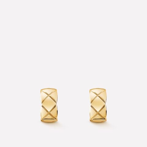 Chanel Coco Crush J11134 Earrings Quilted Motif 18k Gold 1