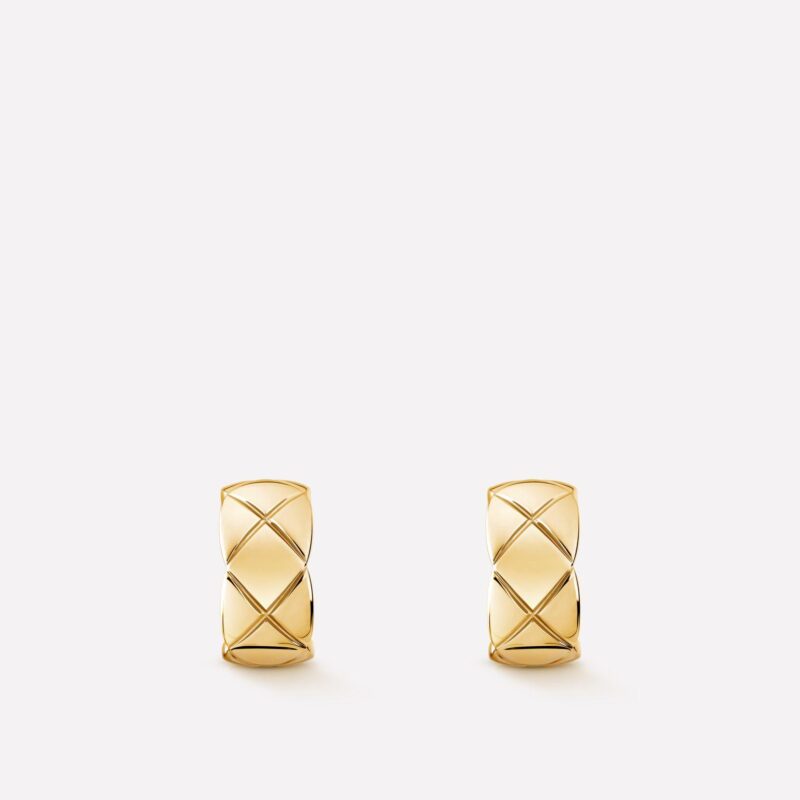 Chanel Coco Crush J11134 Earrings Quilted Motif 18k Gold 1