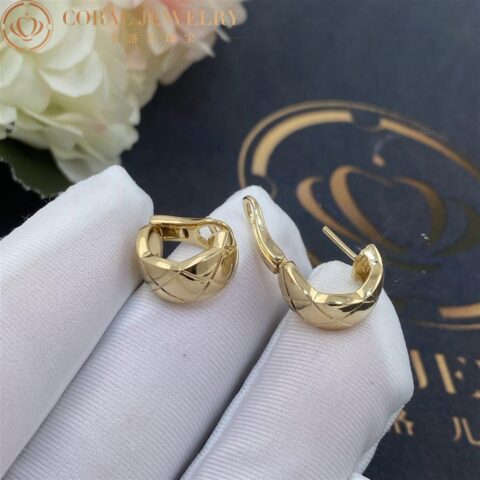 Chanel Coco Crush J11134 Earrings Quilted Motif 18k Gold 5