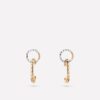 Chanel Coco Crush Hoops J11974 Quilted Motif 18k White and Beige Gold 1