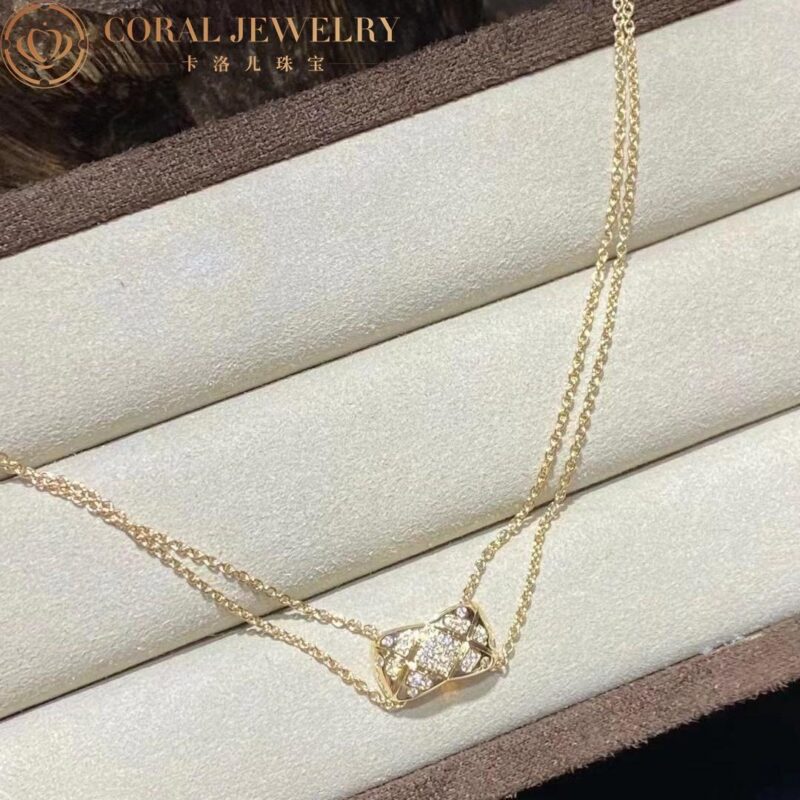 Chanel Coco Crush J11359 Necklace Quilted Motif 18k Yellow Gold Diamond 7