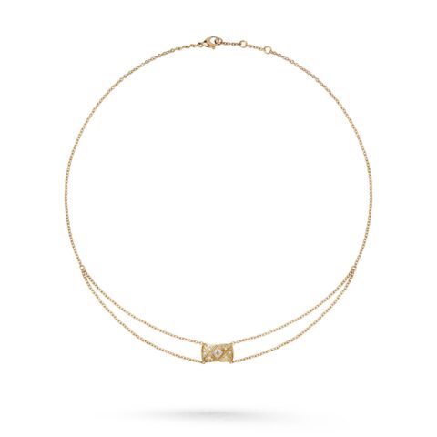 Chanel Coco Crush J11359 Necklace Quilted Motif 18k Yellow Gold Diamond 2