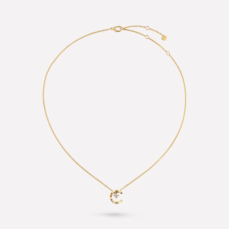 Chanel Coco Crush J12103 Necklace Quilted Motif 18k Yellow Gold Diamonds 1