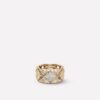 Chanel Coco Crush Ring J11100 Quilted Motif Large Version 18k Beige Gold Diamonds 1