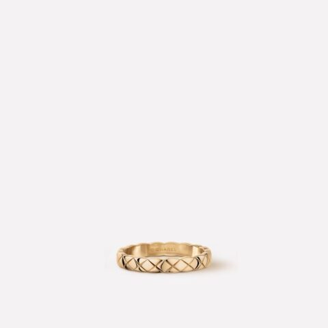 Chanel Coco Crush Ring J11785 Quilted Motif Mini Version 18k Beige Gold 1