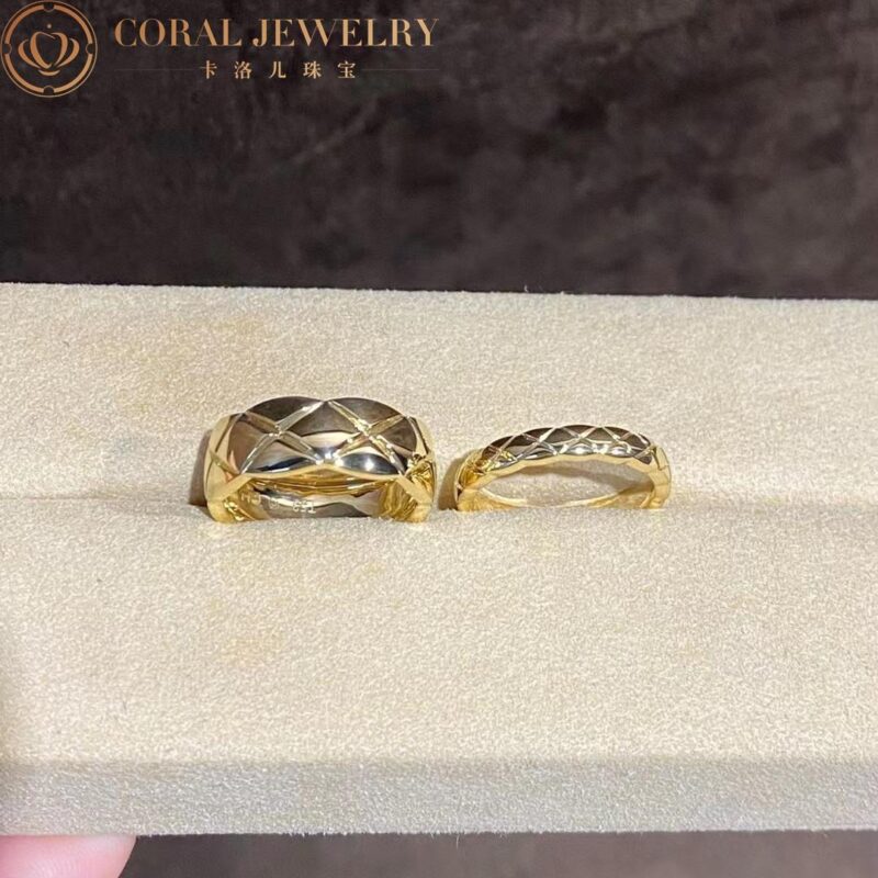 Chanel Coco Crush Ring J11794 Quilted Motif Mini Version 18k Yellow Gold 5