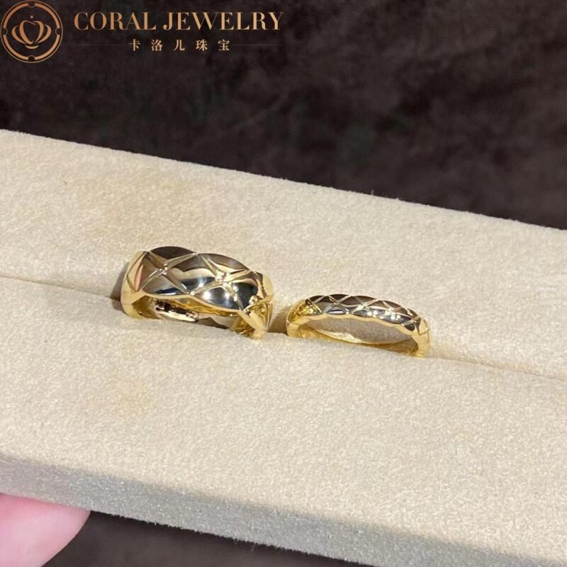 Chanel Coco Crush Ring J11794 Quilted Motif Mini Version 18k Yellow Gold 3