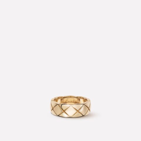 Chanel Coco Crush J10817 Ring Quilted Motif Small Version 18k Beige Gold 1