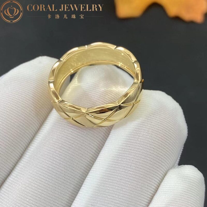 Chanel Coco Crush J10571 Ring Quilted Motif Small Version 18k Yellow Gold 8