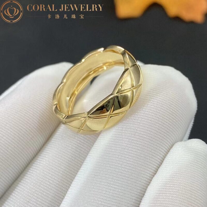 Chanel Coco Crush J10571 Ring Quilted Motif Small Version 18k Yellow Gold 6