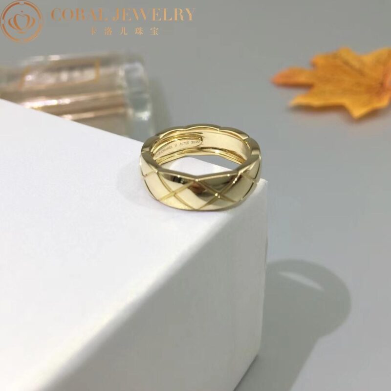 Chanel Coco Crush J10571 Ring Quilted Motif Small Version 18k Yellow Gold 5