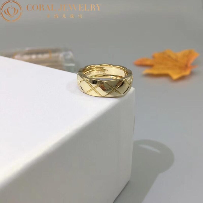 Chanel Coco Crush J10571 Ring Quilted Motif Small Version 18k Yellow Gold 4