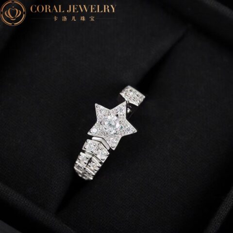 Chanel Comète Chevron J11457 Ring 18k White Gold Diamonds 11