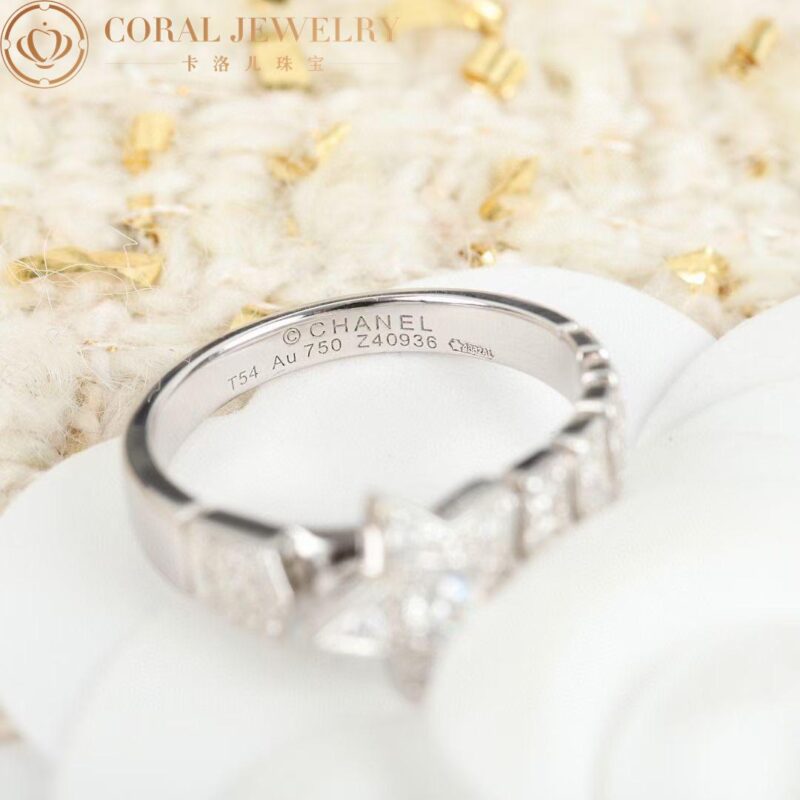 Chanel Comète Chevron J11457 Ring 18k White Gold Diamonds 5