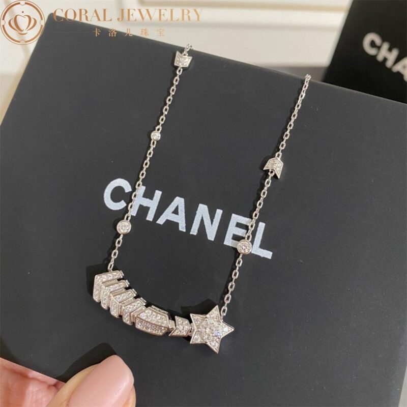 Chanel Comète Chevron J11934 transformable necklace 18k White Gold Diamonds 5