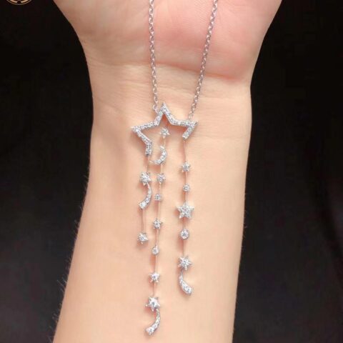Chanel Comete Necklace Diamond Gold Pendant Necklace 7