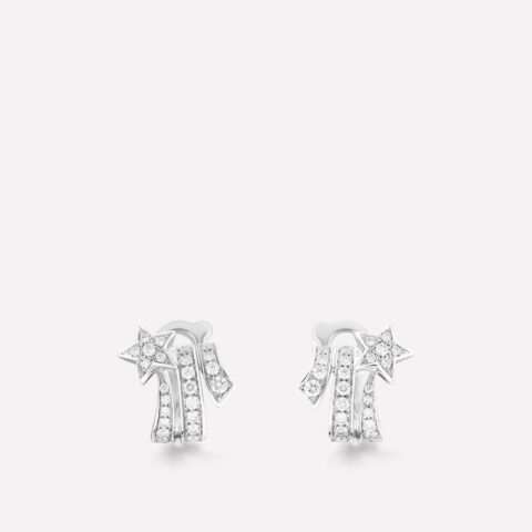 Chanel Comète Étoile Filante J10814 Earrings 18k White Gold Diamonds 1