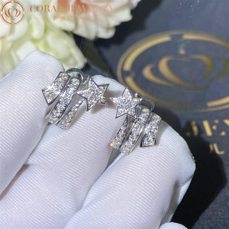 Chanel Comète Étoile Filante J10814 Earrings 18k White Gold Diamonds 5