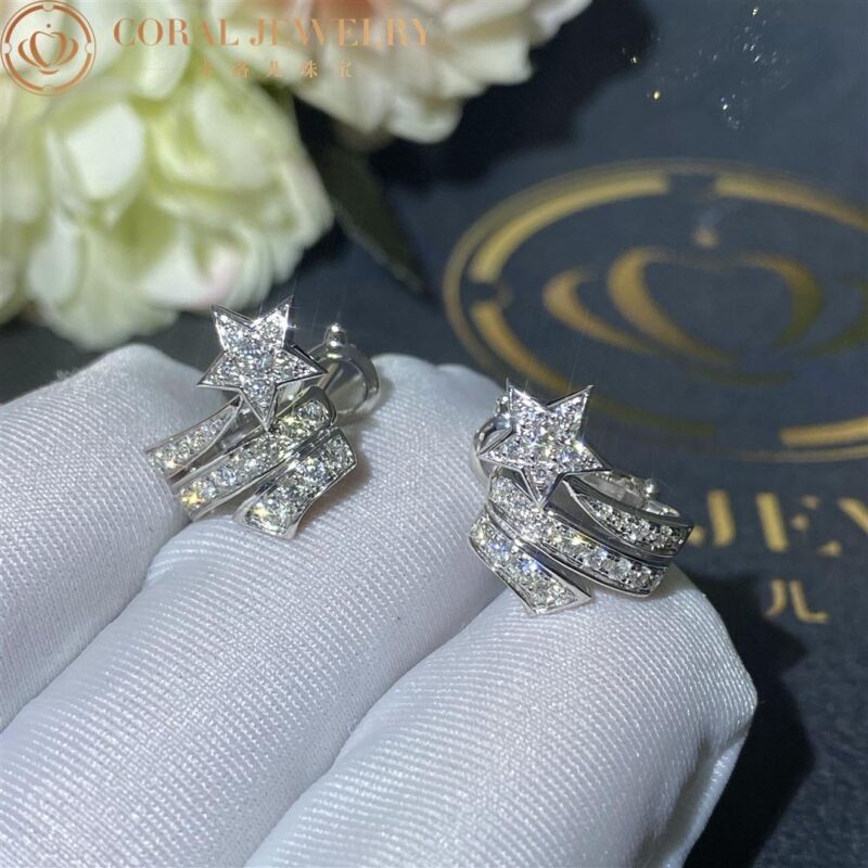 Chanel Comète Étoile Filante J10814 Earrings 18k White Gold Diamonds 4