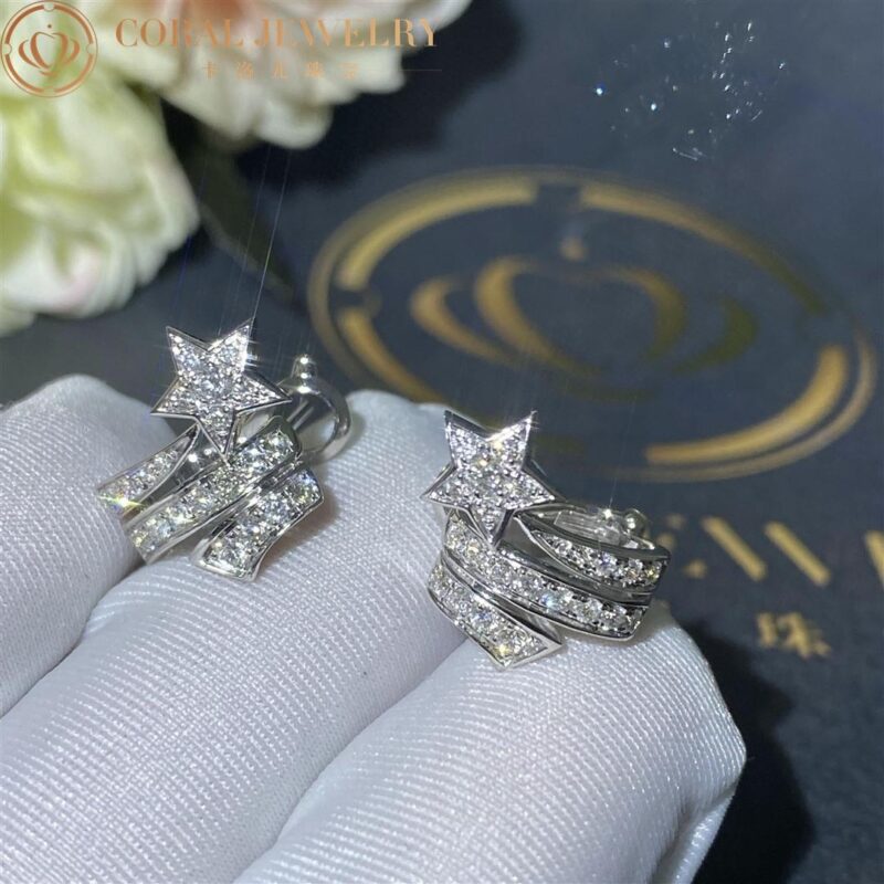 Chanel Comète Étoile Filante J10814 Earrings 18k White Gold Diamonds 3