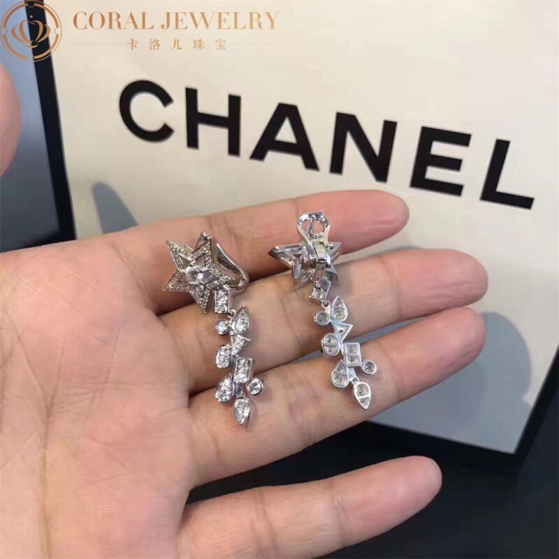 Chanel Comète Étoile Filante J4124 Earrings 18k White Gold Diamonds 3